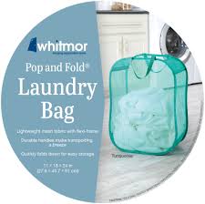 Product titlezimtown bamboo laundry hamper basket wicker clothes sorter bin organizer lid washing room. Whitmor Pop Fold Laundry Bag Assorted 1 Ct Fry S Food Stores