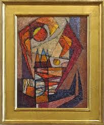 Karl benjamin abstraction, 1955 oil on canvas 50 x 30 inches laguna art museum collection gift of nancy dustin wall moure 2010.002.002. Karl Benjamin American Painter Calabi Gallery