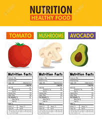 Vegetables Group With Nutrition Facts Vector Illustration Design