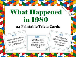 Receive files immediately after purchase via an email from etsy; . 41st Birthday 1980 Trivia Cards Anniversary Games Etsy 40th Birthday Party Games 40th Birthday Parties 40th Birthday Games
