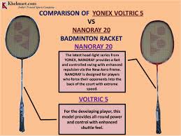 comparison between yonex voltric 5 vs yonex nanoray 20