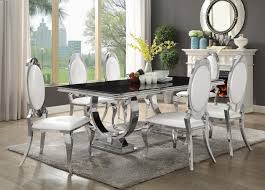 Great savings & free delivery / collection on many items. 107871 72 7 Pc Sharli Antoine Chrome Metal Base Dining Table Set With Black Glass Top