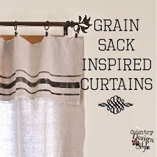 Grain Sack Inspired Curtains Country Design Style Diy Curtains Drop Cloth Curtains Farmhouse Style Curtains