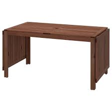 Applaro Drop Leaf Table Outdoor Brown Stained Brown Ikea Drop Leaf Table Leaf Table Wooden Outdoor Furniture