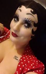 betty boop makeup, cartoon character red lips
