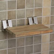 Folding Shower Seat Teak Kucuk Banyo Banyo Yeniden Modelleme