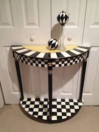 Whimsical Painted Furniture Half Moon Table Crescent Table Etsy Whimsical Painted Furniture Whimsical Furniture Painted Furniture