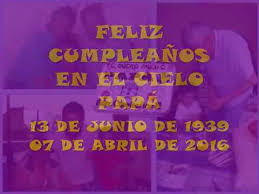 Hoy también es un día muy triste para aquellas personas que no tienen su padre al lado y que lo extrañen y lo recuerden siempre. Feliz Cumpleanos En El Cielo Papa 2018 Youtube