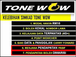 Jual simkad tone wow line digi.jana pasif income Penerangan Simkad Tone Wow Cara Buat Duit Youtube