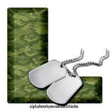 Alphabets By Monica Michielin Soldier Camouflage Dog Tag Alphabet Alfabeto Dia Do Soldado 25 De Agosto Dog Tags Alphabet Dog Tags Military