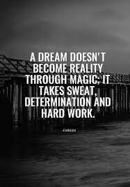 Quote A Dream Doesn T Become Reality Through Magic It Takes Sweat Determination And Hard Work Success Positive Quotes Inspirational Quotes Quotations