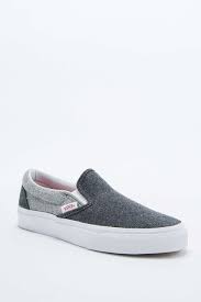 Black And Grey Slip On Vans Junior Vans Slip On Classic Grey Flannel Trainers Vans Slip On Sock Shoes Slip On Shoes