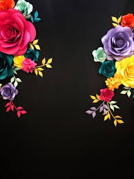 Paper Flowers Photo Wall Black Photo Wall Bright Paper Etsy In 2020 Paper Flowers Large Paper Flowers Mexican Flowers