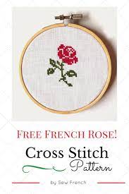 Stitching is so much fun! Sew French French Rose Pattern Rose Cross Stitch Pattern Floral Cross Stitch Cross Stitch Patterns Flowers