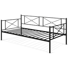 There's 14 inches of width left over, so i found some storage containers. Metal Daybed Twin Bed Frame Stable Steel Slats Platform Base Bed Sofa Livingroom Best Buy Canada
