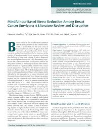 Ibc symptoms are caused by cancer cells blocking lymph vessels in the skin causing the breast to look inflamed. symptoms include breast swelling, purple or red color of the skin, and dimpling or thickening of the skin of the breast so that it may look and feel like an orange peel. Pdf Mindfulness Based Stress Reduction Among Breast Cancer Survivors A Literature Review And Discussion