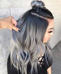Black Silver Ombre Greyombrehair Siyah Renkli Sac Dogal Sac Muhtesem Sac