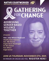 Gathering for Change: Addressing Gender-Based Violence Together Today, we  gather in Vancouver at a critical moment. Violence against women and  gender-diverse people is rising. Femicides are increasing. Survivors are  calling for safety