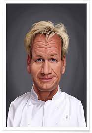 Recipe tutorials, tips, techniques and the best bits from shot mostly while on the road shooting his national geographic series gordon ramsay: Gordon Ramsay Caricature Poster Juniqe