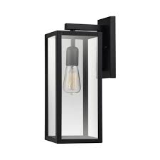 Globe Electric Hurley 1 Light Black Outdoor Wall Lantern Sconce 44314 The Home Depot