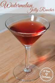 By mixing each ingredient with one ounce of ice, shaking the drink, then straining it into two or three you can make a fun jello shot with the jolly rancher as well. Watermelon Jolly Rancher A Year Of Cocktails