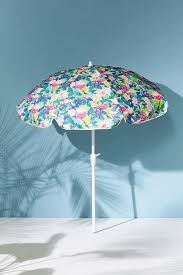 A patio umbrella can offer your patio or deck protection from rain or shine. Gables Pink Blue Floral Outdoor Umbrella