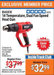 Bauer 14 Temperature Dual Fan Speed Heat Gun For 32 99