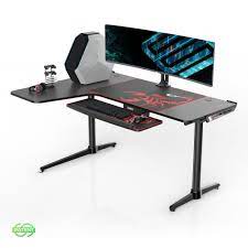 A close look at the 20 best gaming desks in 2021. Buy Eureka Ergonomic 60 Inch L Shaped Large Gaming Computer Desk Multi Functional Study Writing Corner Desk For Pc Laptop Gaming Home Office Work Station Black Online In Indonesia 675593616