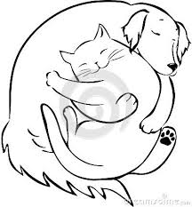 Cartoon Cat And Dog Sketch Dog Sketch Cat Outline Images Cat Outline