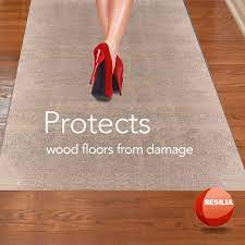Plastic floor runner clear protector skid resistant decorative pattern 27 x 6'. Buy Resilia Deluxe Clear Vinyl Plastic Floor Runner Protector For Hardwood Floors Skid Resistant Textured Pattern Extra Wide 48 Inches Wide X 12 Feet Long Online In Vietnam B07w4shpfj