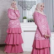 Gaun lengan pendek warna ungu. 30 Ide Keren Model Baju Brokat Warna Magenta Maria Space