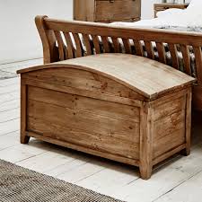 Banc banquette coffre de rangement blanc taille large. Bout De Lit Coffre En Bois Recycle Belfast Coffres Pier Import