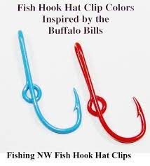 Buffalo Bills Inspired Colored Fish Hook Hat Clips Pins Fishingnwhatpin Hat Clips Colorful Fish Fish Hook