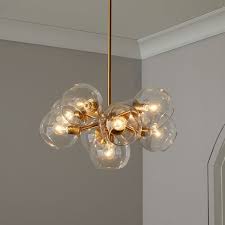Staggered Glass 9 Light Chandelier Clear Clear Glass Chandelier Chandelier Lighting Bubble Chandelier