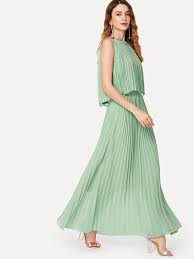 Pleated Hem Solid Dress Shein Sheinside Ruffles Fashion Fashion Clothes Women Fashion