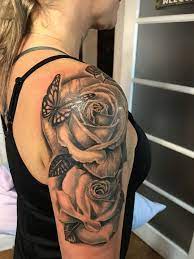 Rose Butterfly Tattoo Rose And Butterfly Tattoo Rose Tattoo Sleeve Butterfly Tattoo On Shoulder