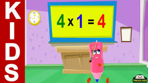 Nursery Rhymes In English With Lyrics 4 Times Table Song Math Tutorials Kids Songs Times Tables