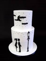 Kissing Couple Silhouette Silhouette Wedding Cake Silhouette Cake Cake