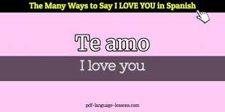 I Love You In Spanish Learning Spanish Spanish Phrases Spanish Lesson Plans