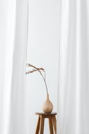 Dry Forsythia Branch In A Wooden Vase On A Stool By A White Curtain Free Image By Rawpixel Com Chanikarn Thongsupa In 2020 Wooden Vase White Curtains Wooden