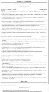 Postdoctoral Research Fellow Resume Sample Mintresume