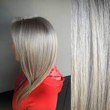 Silver Hair Platinum Blonde Hair Glossed With Shades Eq Redken Color Blonde Hair Gloss Hair Gloss Hair Styles