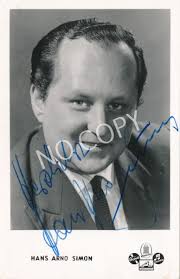 100% Original Autograph Handsigned Hans Arno Simon J1.75