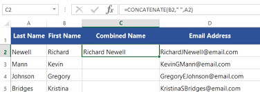 Choose the correct word(s) to complete the sentences. Excel Formulas Using Concatenate To Combine Names