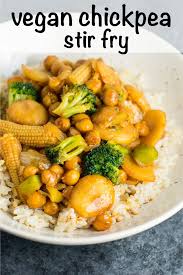Vegan Chickpea Stir Fry Gluten Free Vegetarian Dinner Vegan Dinner Recipes Easy Vegan Dinner