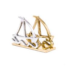 5 out of 5 stars. Business Card Holder Handmade Solid Metal Desk Accessory Two Sailing Boats Design Gold Silver Color