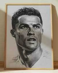 CRISTIANO RONALDO CR7 PENCIL DRAWING 9x12 ORIGINAL PORTRAIT SKETCH $28.00