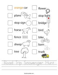Road trip scavenger hunt {free printable}. Road Trip Scavenger Hunt Worksheet Twisty Noodle