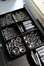 How the sockets are held. Diy Tool Drawer Organizer With Scrapbook Paper Socket Ratchet Set Organizer
