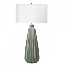The shade is dyed from sage green to plum and is. Tall Sage Green Ceramic Table Lamp With White Faux Silk Drum Shade